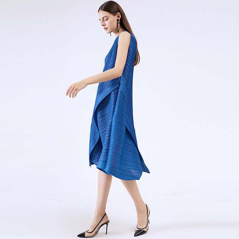 Grade Sense Dress plus Size One Sleeveless Solid Color Loose-Fitting Mid-Length Dress Women