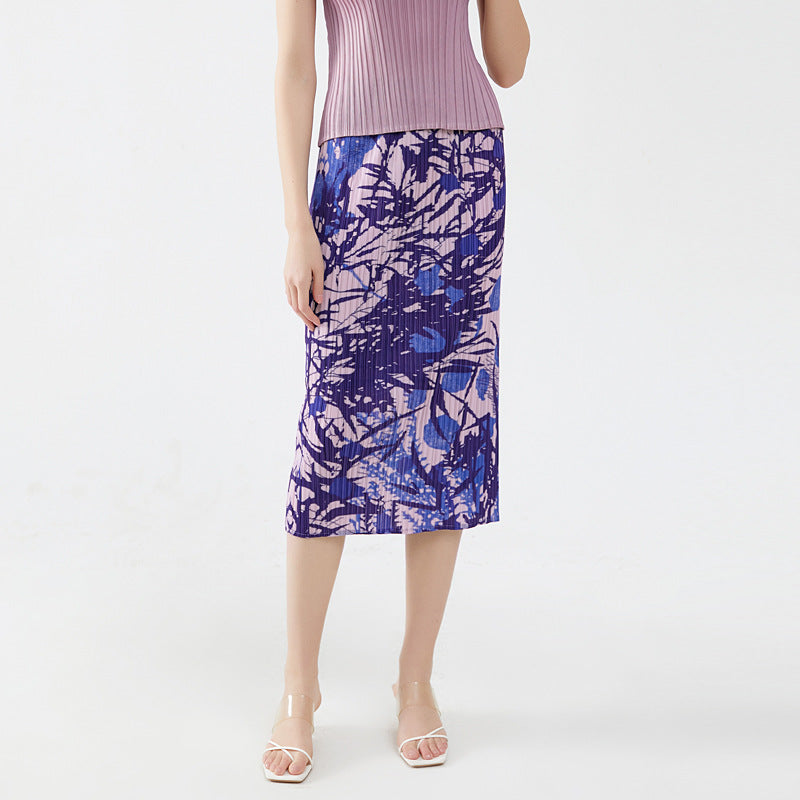 Landscape Printing and Dyeing Slim Skirt Female Temperament Wild Design Sense Slimming A- line Skirt