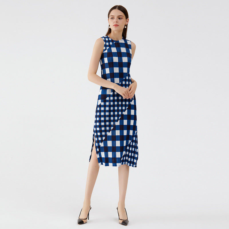 Plaid Dress Female Summer Dress Female Year Slimming A- line Skirt