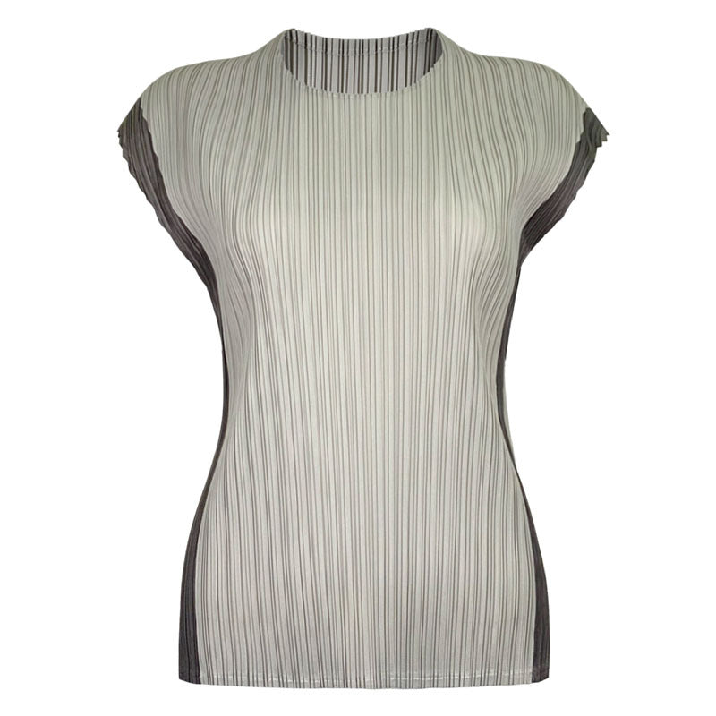 Patchwork Top Design Sense round Neck Pleated Loose T-shirt Women's Casual