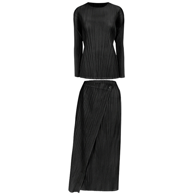 Foundation Package All-Matching Long Sleeve Top Skirt Suit Women