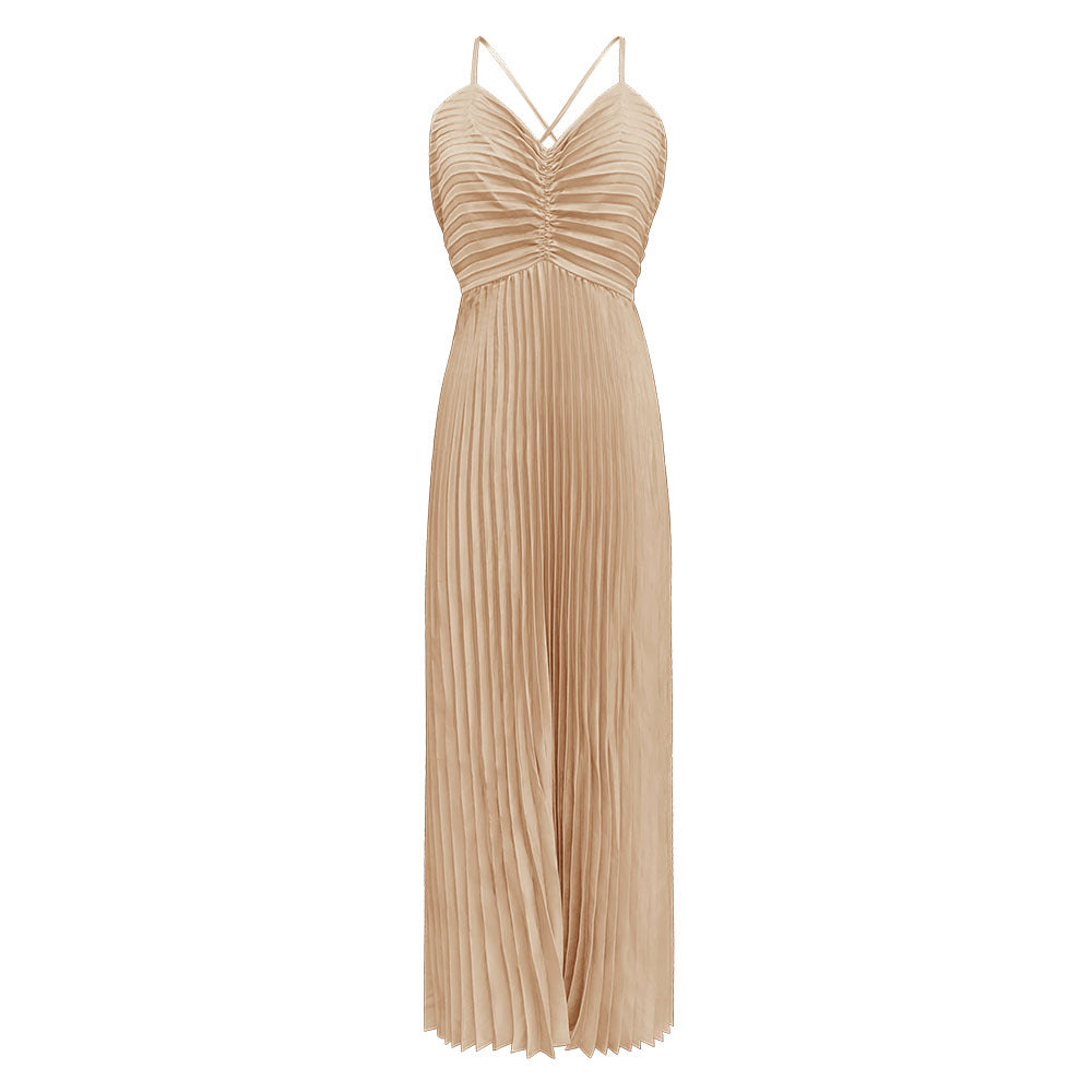 French Backless Ladies' Evening Dress Slip Dress for Women Light Luxury Minority Banquet Dress