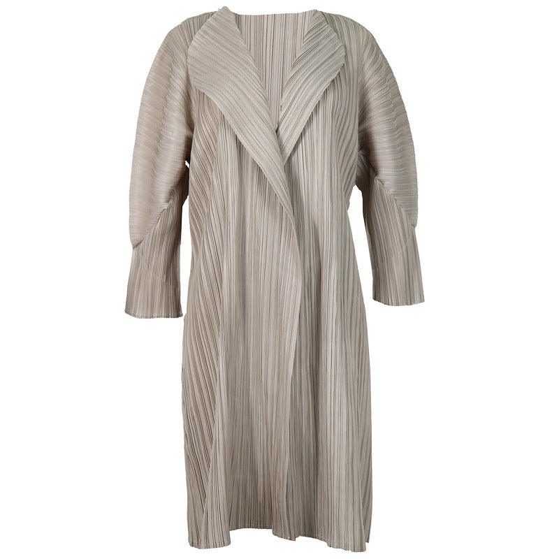 Mid-Length Top Thin Pleated Cardigan Jacket Long-Sleeved