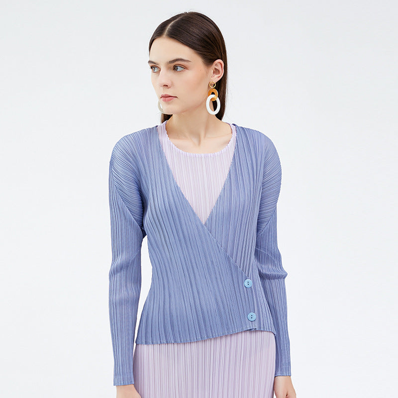 Cardigan Thin Casual Top Solid Color Slim Fit Long Sleeves Shawl Short Coat for Women