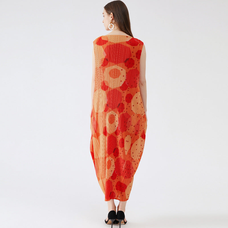 Plus Size Dress Lantern Long Skirt Western Style Youthful-Looking Slimming