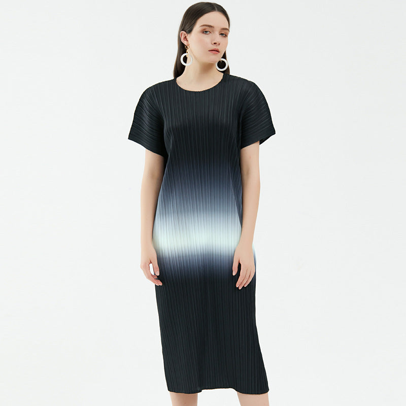 Grade Design Gradient Skirt Pleated Temperament Slimming Dress Female Summer