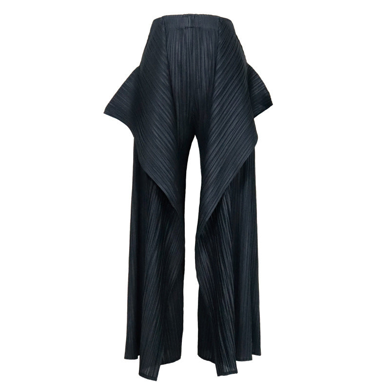 Double-Layer Top Vest Casual Wide-Leg Pants Irregular Fake Two-Piece Suit Women