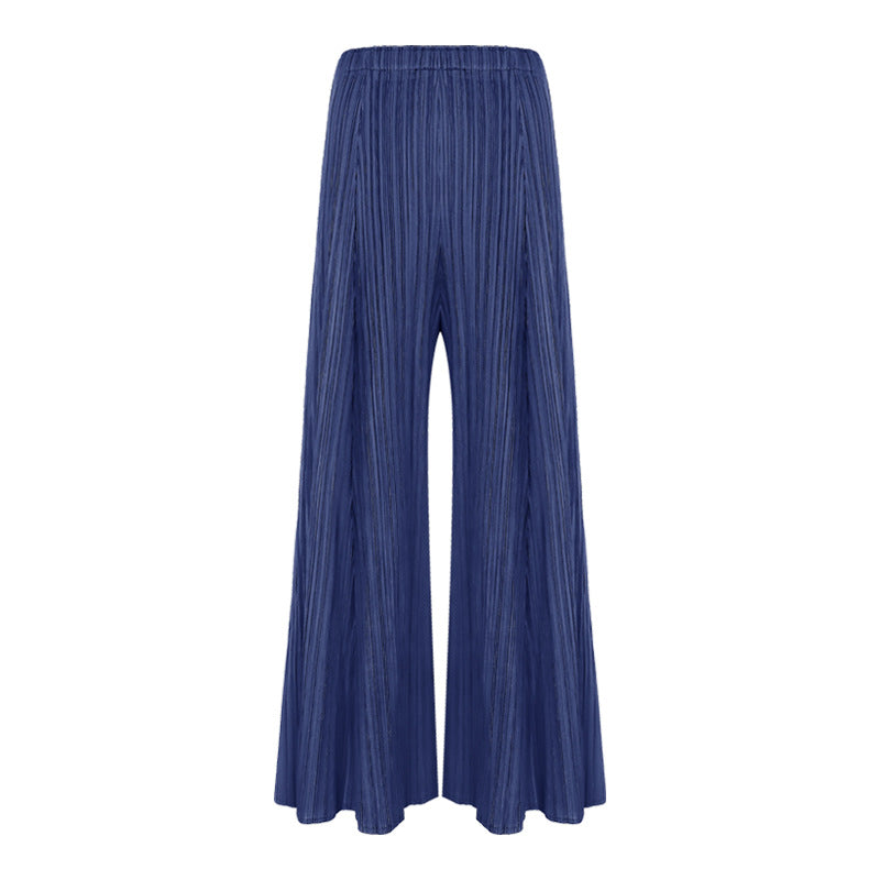 Casual Pants Draping Women's Loose All-Match Pleated plus Size Bell-Bottom Pants