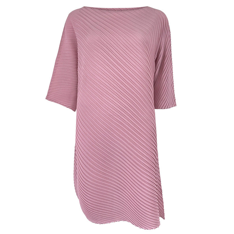 off-Shoulder Collar Irregular Top Women's Design Sense Niche Loose Three-Quarter-Length-Sleeved T-shirt Women