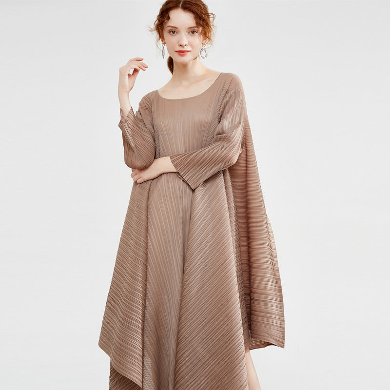 Dress Temperament plus Size Long Sleeve Loose and Irregular Skirt