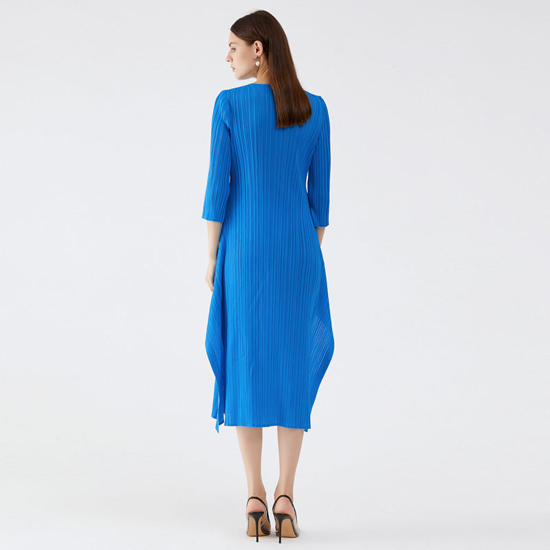 Casual Double-Piece Waist-Tight Design Sense Platycodon Grandiflorum Pleated Temperament Dress