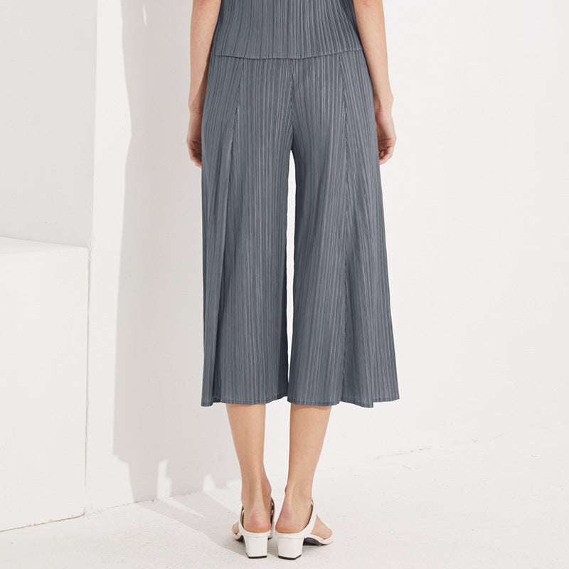 Casual Pants Draping Women's Loose All-Match Pleated plus Size Bell-Bottom Pants