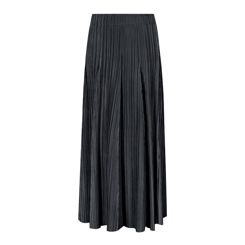 Leisure Anti-Aging Solid Skirt Women's Casual Mid-Length Patchwork Pleated Skirt Women