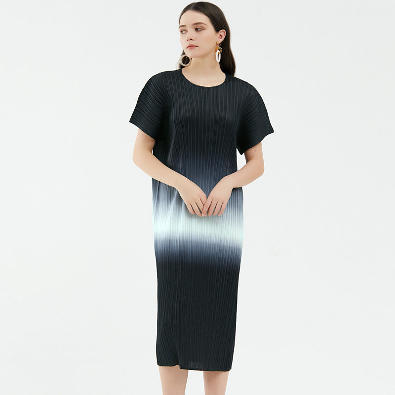 Grade Design Gradient Skirt Pleated Temperament Slimming Dress Female Summer