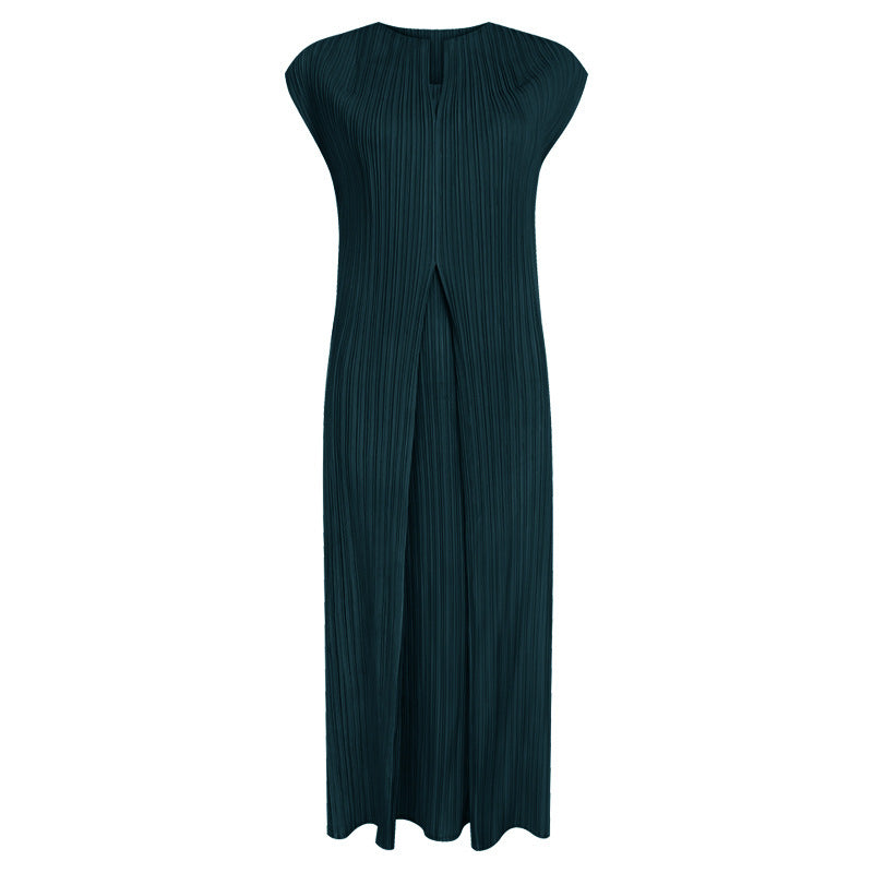 Elegant Style Vest Design Sleeveless V-neck Patchwork Skirt Dress Female Dress