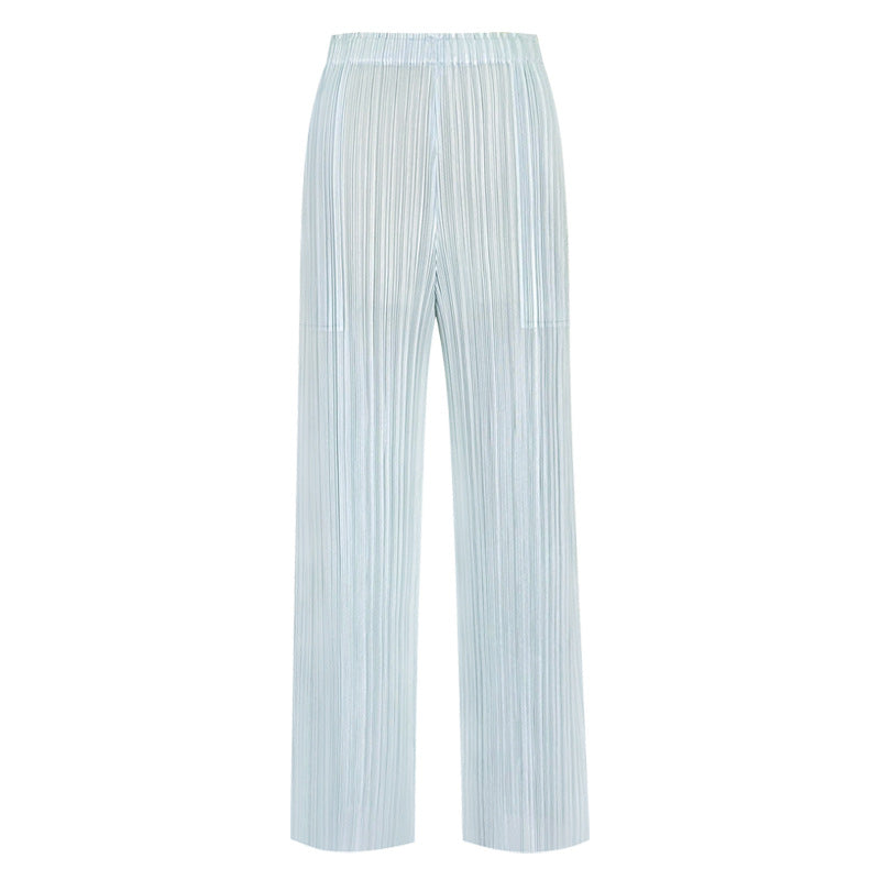 Loose Fabric Basic Style Straight Pants Cool Pants Comfort and Casual Solid Color Trousers for Women