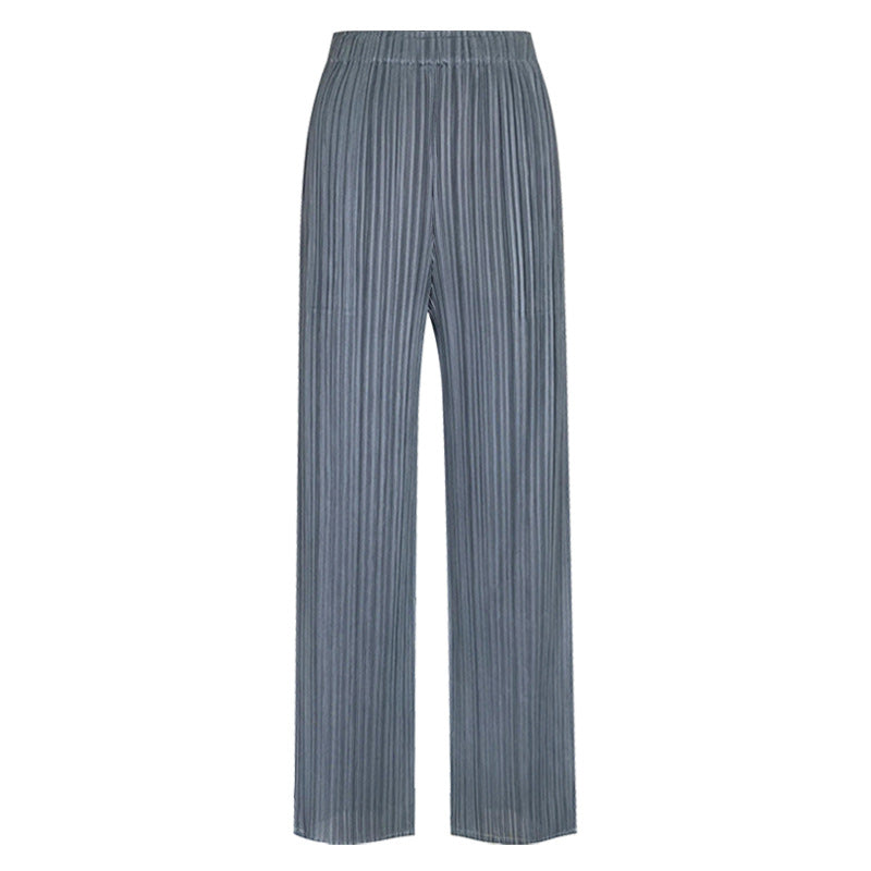 Loose Fabric Basic Style Straight Pants Cool Pants Comfort and Casual Solid Color Trousers for Women