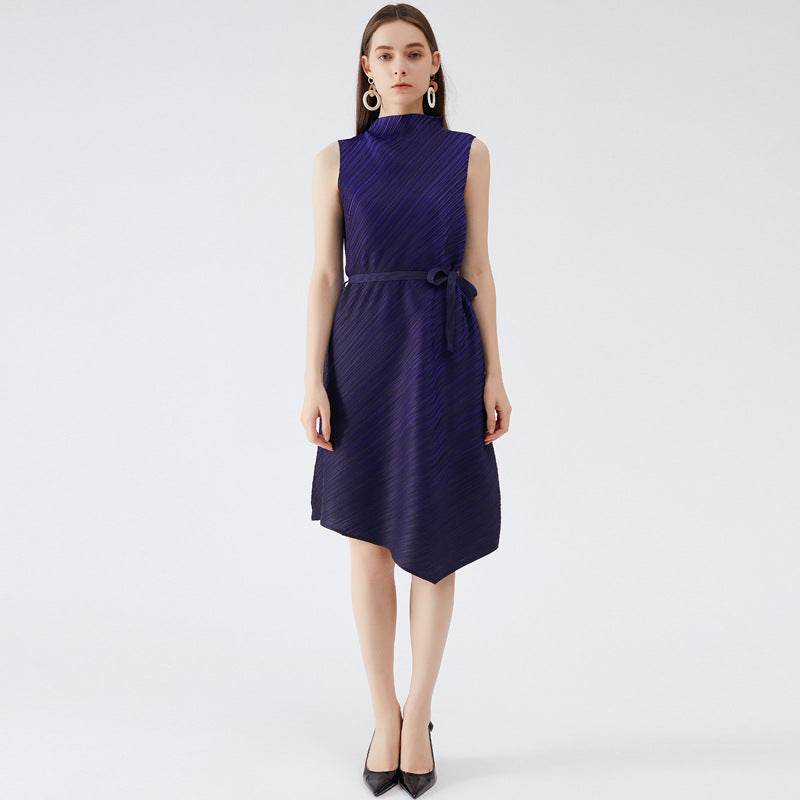 Plaid Waist-Tight Dress Slimming Pleated Two Pieces