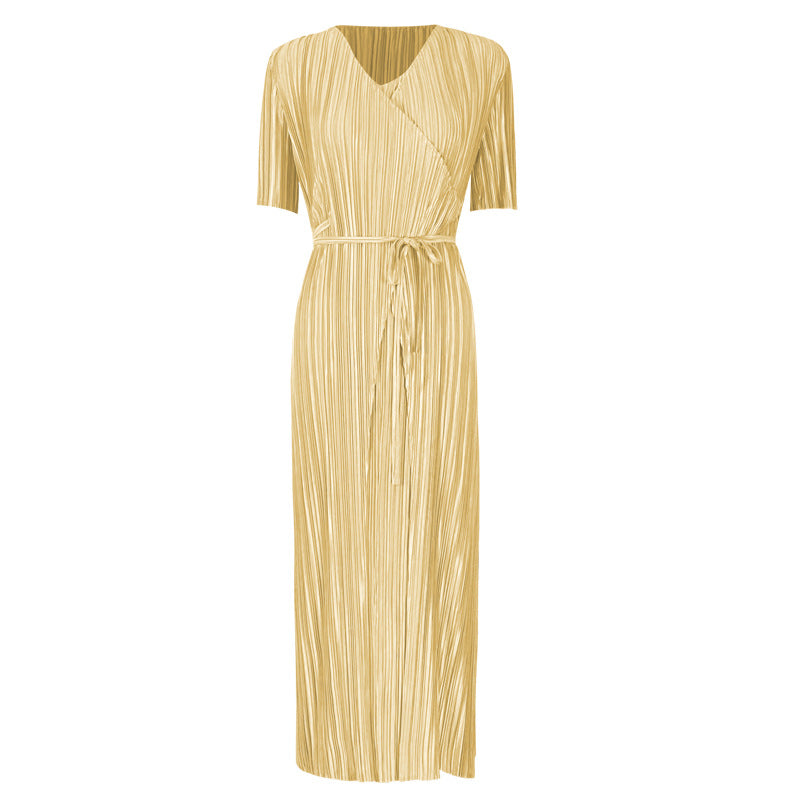 Dress Summer Women's Original Design Solid Color Stitching Mid-Length Loose Light Sense Dress Women