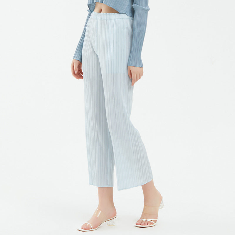 Loose Fabric Basic Style Straight Pants Cool Pants Comfort and Casual Solid Color Trousers for Women