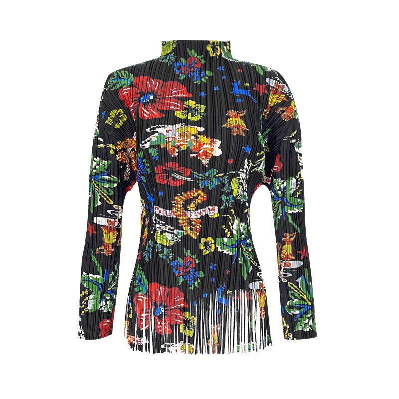 Casual Suit Long Sleeve Floral Skirt Top Female Niche Vintage Print Suit Female