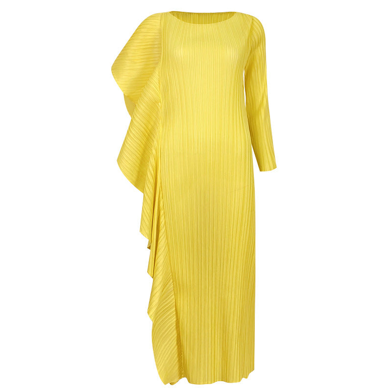 Female Sense Niche Dress Female Sense of Design Asymmetric Solid Color Patchwork Skirt