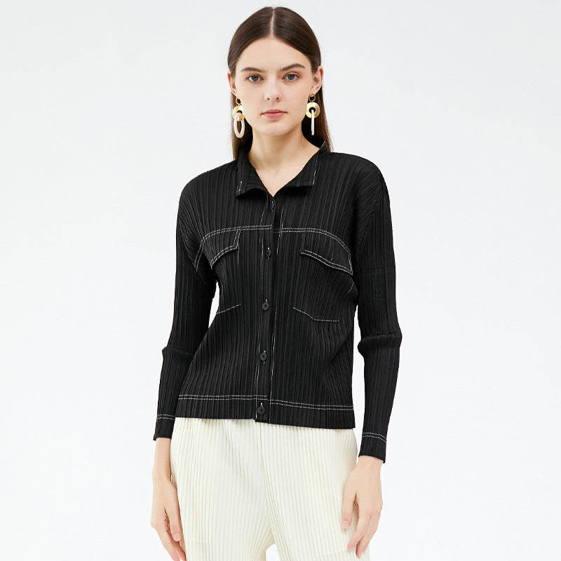 Long Sleeve Printed Denim Top Design Lapel Shirt Casual Shirt for Women