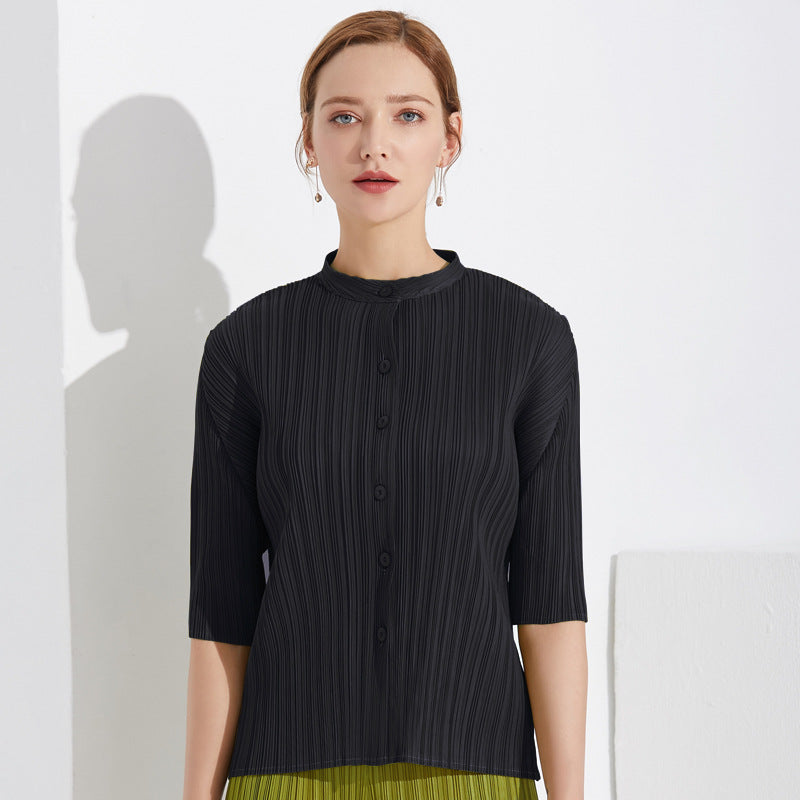 Clothing Niche Elegant Versatile Top Solid Color Cardigan Shirt Women Wholesale