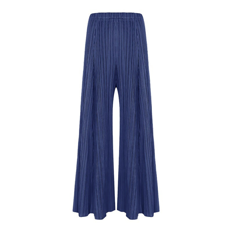 Casual Pants Draping Women's Loose All-Match Pleated plus Size Bell-Bottom Pants