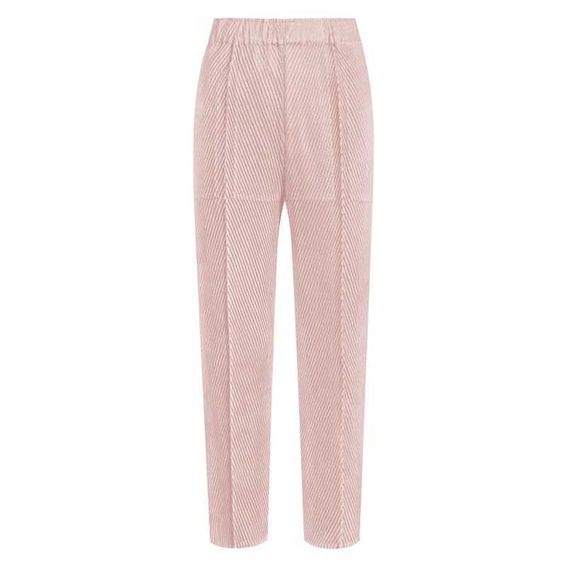 Scale Pleated Casual Slimming Trousers Loose Solid Color Skinny Pants All-Matching Pants Women