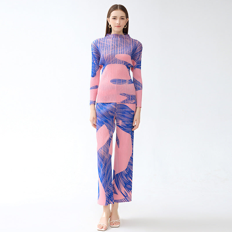 Casual Suit Women's Long-Sleeved Top Casual Pants Slim Fit Two-Piece Suit Autumn Women's