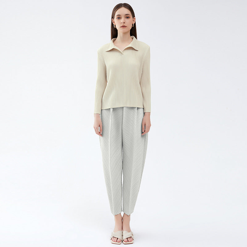 Elastic Waist Women's Winter Loose Waist Long Tapered Casual Pants Stretchy Harem Pants