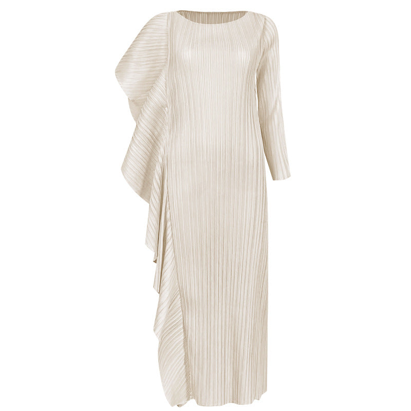 Female Sense Niche Dress Female Sense of Design Asymmetric Solid Color Patchwork Skirt