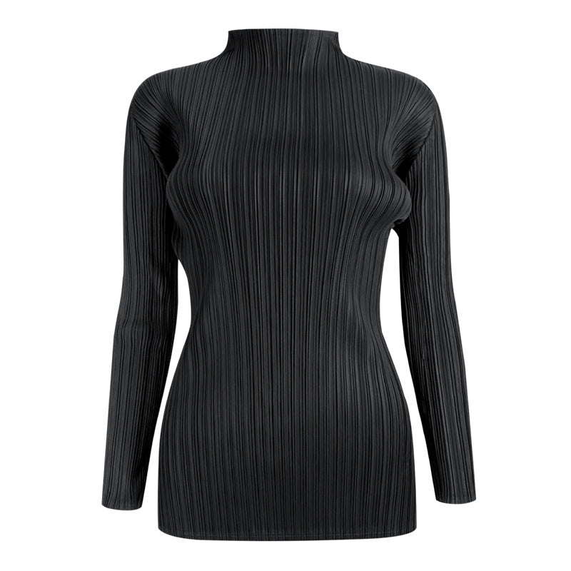 Simple Classic Long-Sleeved Top Women's Stand-up Collar Long Sleeve Shirt T-shirt