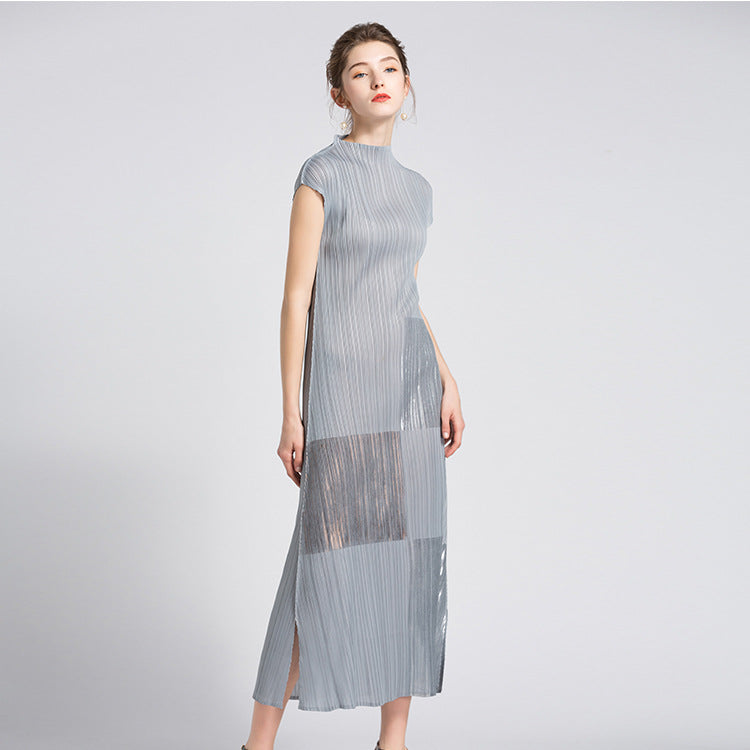 Dress Popular Pleated Dress Classic Style Long Hand-Painted Dress Women