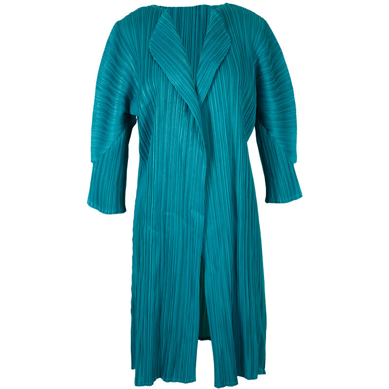 Mid-Length Top Thin Pleated Cardigan Jacket Long-Sleeved