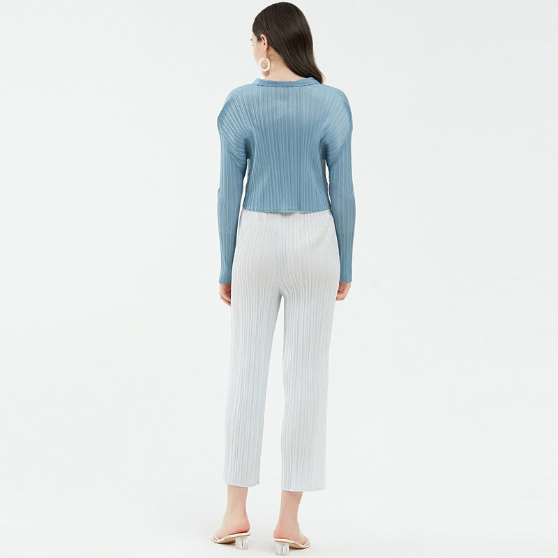 Design Temperament Fashion Top Cropped Long Sleeves T-shirt for Women