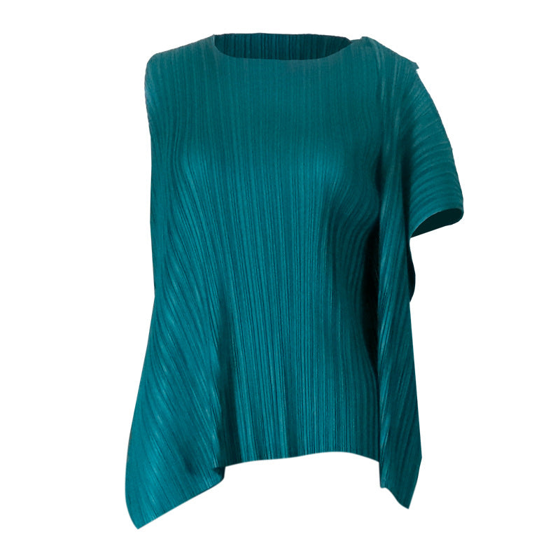 Double-Layer Top Vest Casual Wide-Leg Pants Irregular Fake Two-Piece Suit Women