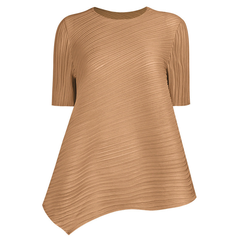 Basic Style Leisure Pullover round Neck Loose Women's T-shirt Top