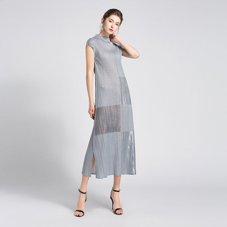 Dress Popular Pleated Dress Classic Style Long Hand-Painted Dress Women