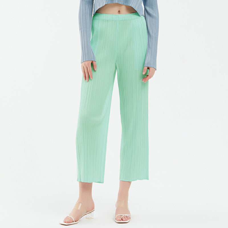 Loose Fabric Basic Style Straight Pants Cool Pants Comfort and Casual Solid Color Trousers for Women