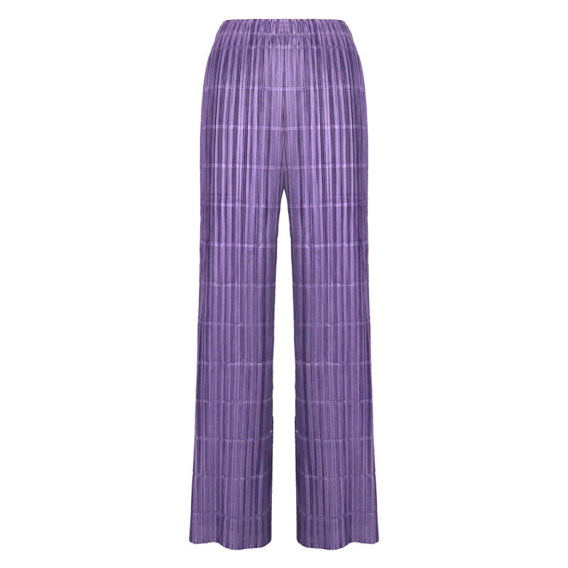 Ankle-Length Pants Solid Color Slim-Fitting Loose Versatile Slimming Straight Pants