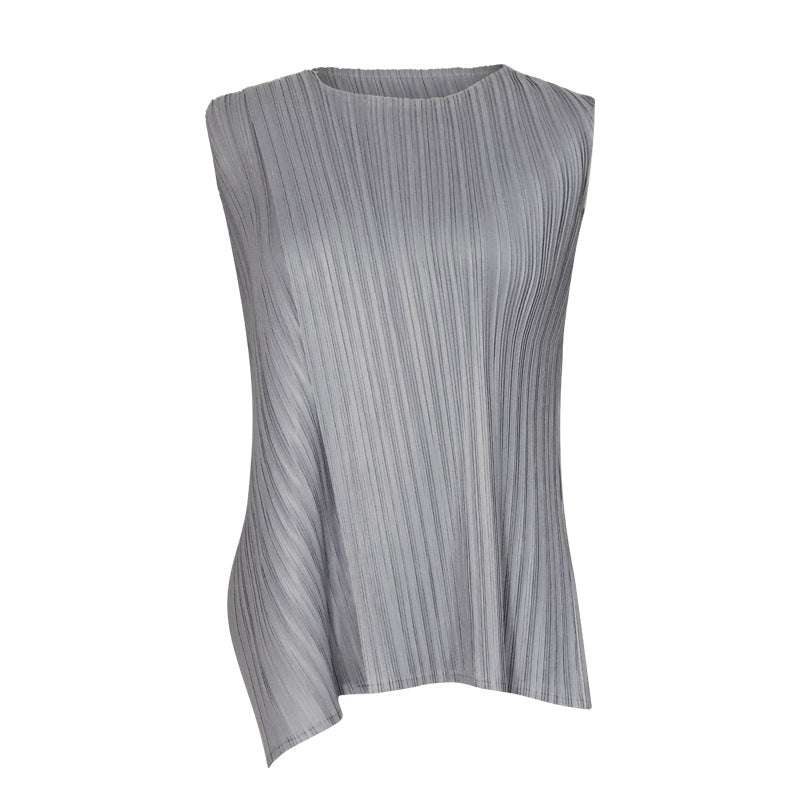 Double-Layer Top Vest Casual Wide-Leg Pants Irregular Fake Two-Piece Suit Women