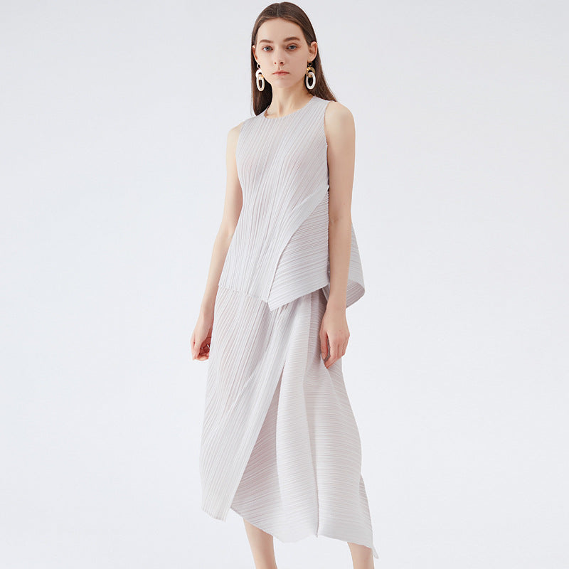 Irregular Suit Simple plus Size Top Two-Piece Overskirt Suit