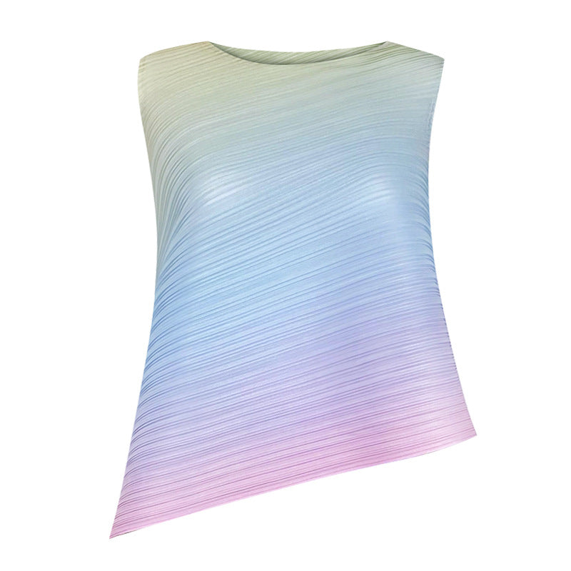 Gradient Suit Wide Leg Pants Irregular Top Vest Suit Suit Women