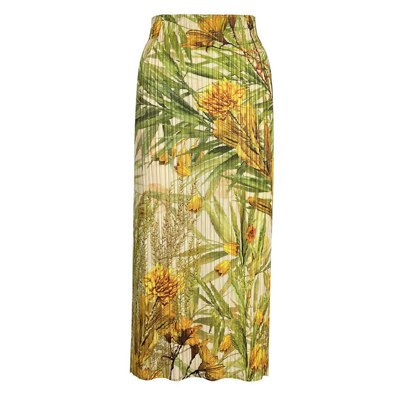 Landscape Printing and Dyeing Slim Skirt Female Temperament Wild Design Sense Slimming A- line Skirt