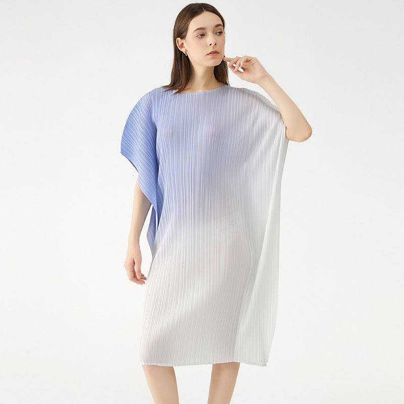 Gradient Dress Autumn Loose Slimming Mid-Waist Skirt Women's Mid-Length Anti-Aging Dress Women's