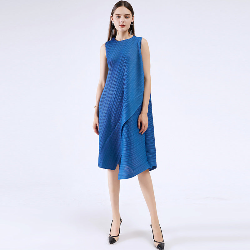 Grade Sense Dress plus Size One Sleeveless Solid Color Loose-Fitting Mid-Length Dress Women