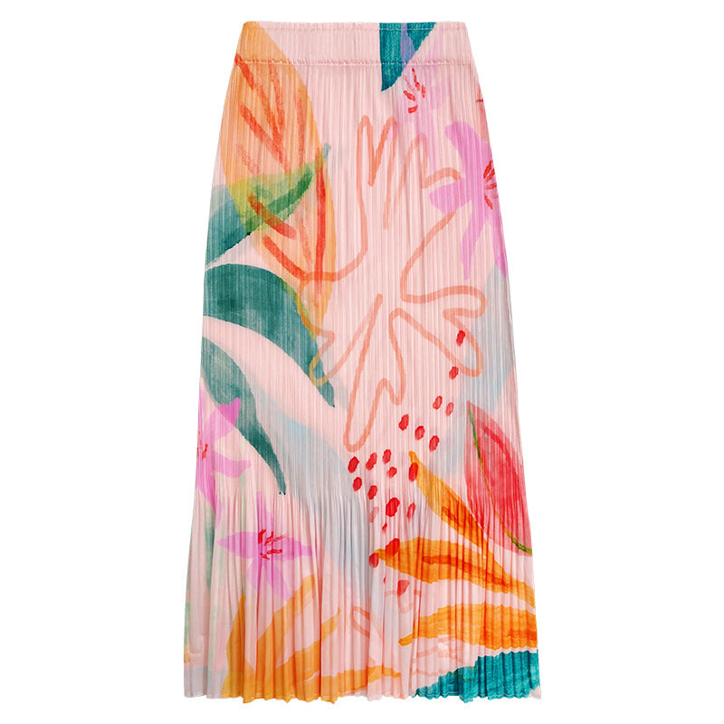 Nanyou Skirt Printing Grade Casual A- line Dress Sense Classic Style