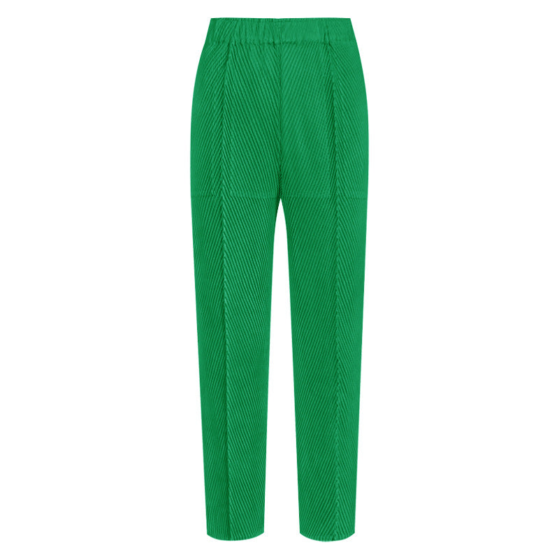 Scale Pleated Casual Slimming Trousers Loose Solid Color Skinny Pants All-Matching Pants Women